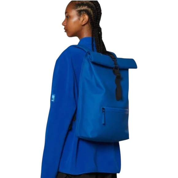 NWT! Rains Rolltop Rucksack W3 in Blue Waves - Unisex - Picture 5 of 8